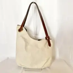 【最終価格】アシンメトリーのトートバッグ　コットンリネン　綿麻　栃木レザー