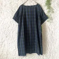 新品　Riche You コットンブラウス　大きいサイズ　ブルー　グリーン