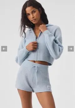 Alo Yoga カシミヤ　ワッフルショートパンツ　美品　XS