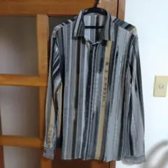 ストライプデザイン長袖シャツ XXL