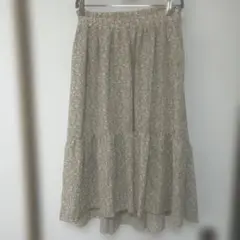新品Lサイズ【ゴムウエスト】夏向けスカート　前後の長さちがい