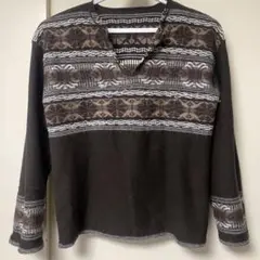 ZARA ネイティブ柄 セーター ニット ブラウン 茶 XL
