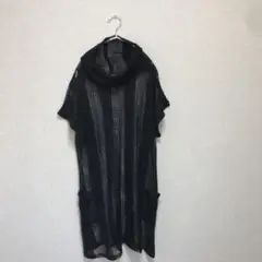 【geuse do 】ブラック チュニック メッシュ編み スパンコール付 M-L