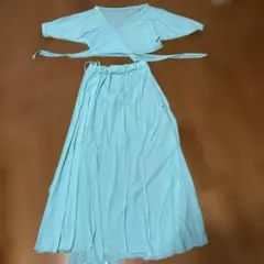 ターコイズ色 ベリーダンス セットアップ