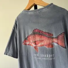 red snapper　ビンテージTシャツ　魚　フィッシング　アウトドア　後染め