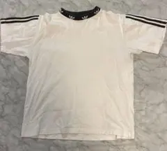 adidas ホワイト ストライプ Tシャツ M アディダス