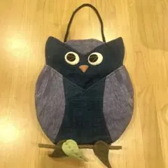 フクロウのモチーフのウォールポケット　状差し