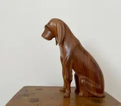 vintage Dog 犬 いぬ 木彫り 木製 置物 オブジェ 蚤の市