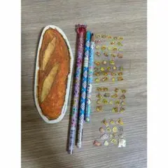 パン型メモ帳とカラーペン3本セット