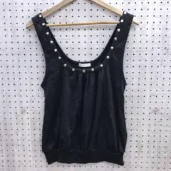 Y2K ギャル FAMILY PLOT スタッズ装飾 ドレープ タンクトップ