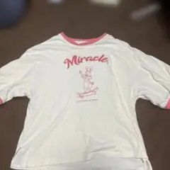 AS KNOW AS plus ウサギプリントTシャツ　半袖　白