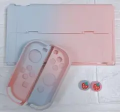ピンクイチゴ/苺 任天堂Switch EL専用カバー スイッチOLED ケース