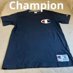 Champion XL ネイビー Tシャツ ロゴ入り