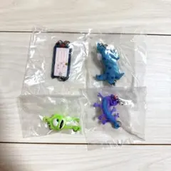 モンスターズ・インク ランドール　ゆらゆらつながるマスコットガチャガチャ　コンプ