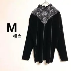 ベルベット ベロア ハイネックカットソー　黒　ラメ　華やか　セレモニー　衣裳