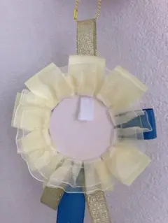 フリル付きロゼット イエロー ブルー