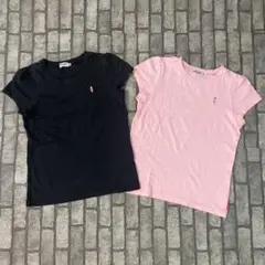 ミキハウス リーナちゃん シンプル Tシャツ 黒 ピンク セット 140