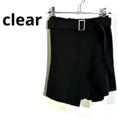 ♥︎美品♥︎ clear 黒 ラップスタイル キュロット　ベルト付きショートパンツＳ