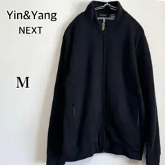【Yin&Yang NEXT】スタンドカラーフルジップカーデ ブラック M