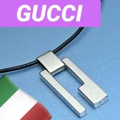 お買い得‼️GUCCI Gモチーフプレートペンダント 社外レザーチョーカー付き‼️