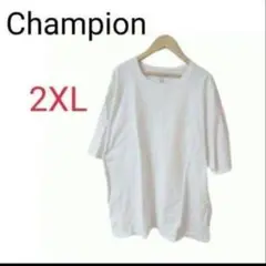 ​【訳あり】Champion スーパーオーバーサイズ ロゴTシャツ 2XL 綿