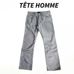 TÊTE HOMME カラーデニムパンツ・グレー 84711