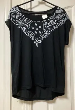 しまむら新品テンジクペイズリーTシャツMブラック