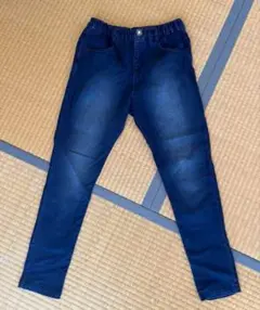 ダークブルー スリムフィットパンツ　160cm