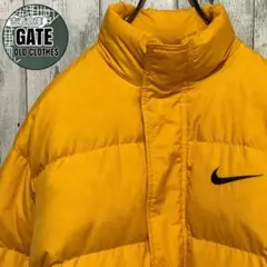 【※入手困難】NIKE ナイキ★90s 銀タグ刺繍ロゴ ダウンジャケット M 黄