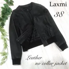 美品 Laxmi ラクシュミー レザージャケット ノーカラー 本革 ブラック M