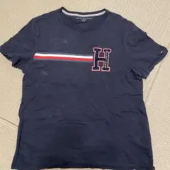 Tommy Hilfiger ネイビー Tシャツ Hロゴ