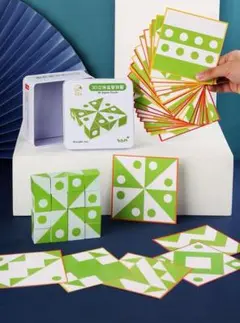 【Box付け】木製キューブブロック タングラムパズル モンテッソーリ