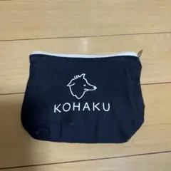 KOHAKU 黒ポーチ 動物イラスト付き