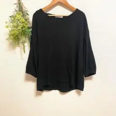 T0347 ショコラフィネローブ　トップス　フリーサイズ　綺麗め　シンプル 黒