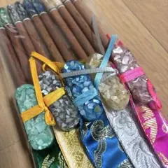 ベトナム木製箸 5膳セット シェル箸置き・装飾カバー付き