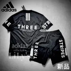 adidas上下セットアップ　Ｍサイズ　ブラック　黒　25新作　ルーズフィット