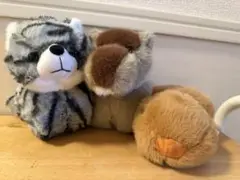 ねことビーバーとマントヒヒのぬいぐるみセット　UFOキャッチャー景品
