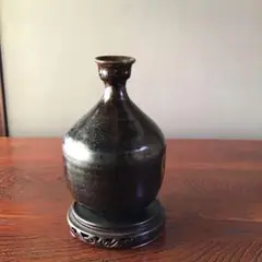 李朝 黒釉徳利 李朝中期