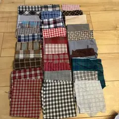 ハンドメイド　パッチワーク布地　チェック柄30種類　まとめ売り