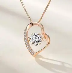 ★早い者勝ち!新品未使用♡ハート♡ピンクゴールド♡ジルコニアネックレス♡s925