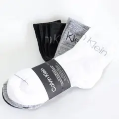 Calvin Klein 6足セット クルーソックス ホワイト グレー ブラック