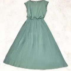ur's ロングワンピース　プリーツ　ミントグリーン Ｌサイズ