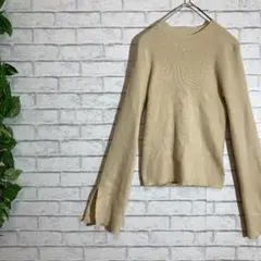 【 Lily Brown 】リリーブラウン ロング袖ニットセーター 袖フレア