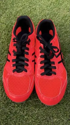 【美品】ASICS アシックス 赤 陸上 スパイク 24.0cm