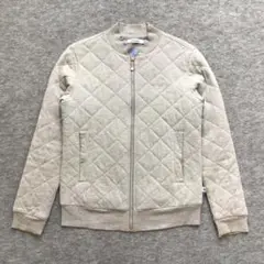 adidas ジャケット グレー 綿 キルティング S シンプル 062008