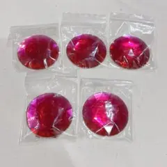 ☆　欠けあり　アクリルフラットバックラインストーン　5個　ピーチレッド