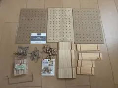 有孔ボード用収納パーツセット　木ダボ　フック　見せる収納 小物