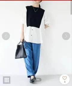 CRAFT STANDARD BOUTIQUE サテンイージーパンツダークブルー