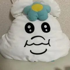んぽちゃむクッション 青い花付き