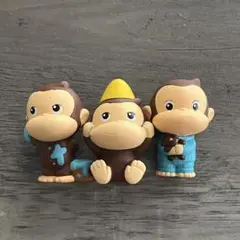 おさるのジョージ ソフビフィギュア カプセルトイ 3点セット
